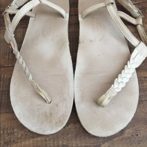 Rainbow braided thong sandals size 10